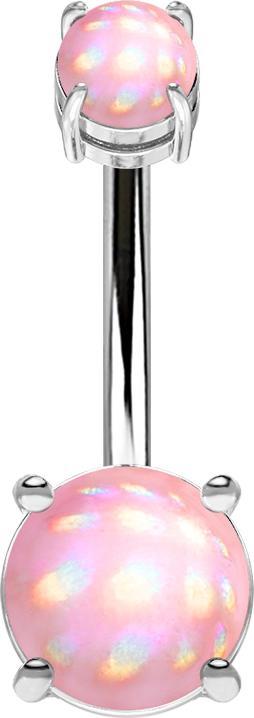 Immagine prodotto Star Piercing Filetto interno a banana argento con due pietre epossidiche rosa (Ottone, Acciaio chirurgico 316L)