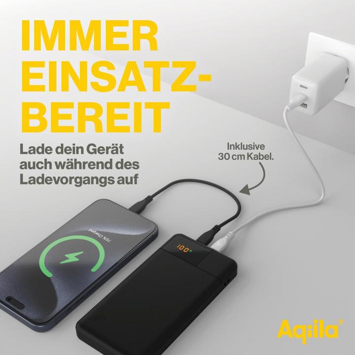 Immagine prodotto Aqiila Powerbird B10B - Powerbank 10000 mAh, 20W - Nero (10000 mAh, 20 W, 37 Wh)