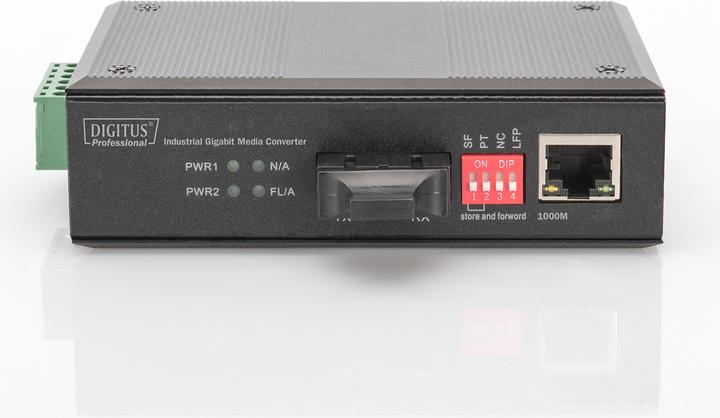 Actual product image Digitus Industrial Gigabit Media Converter RJ45, SC 20km