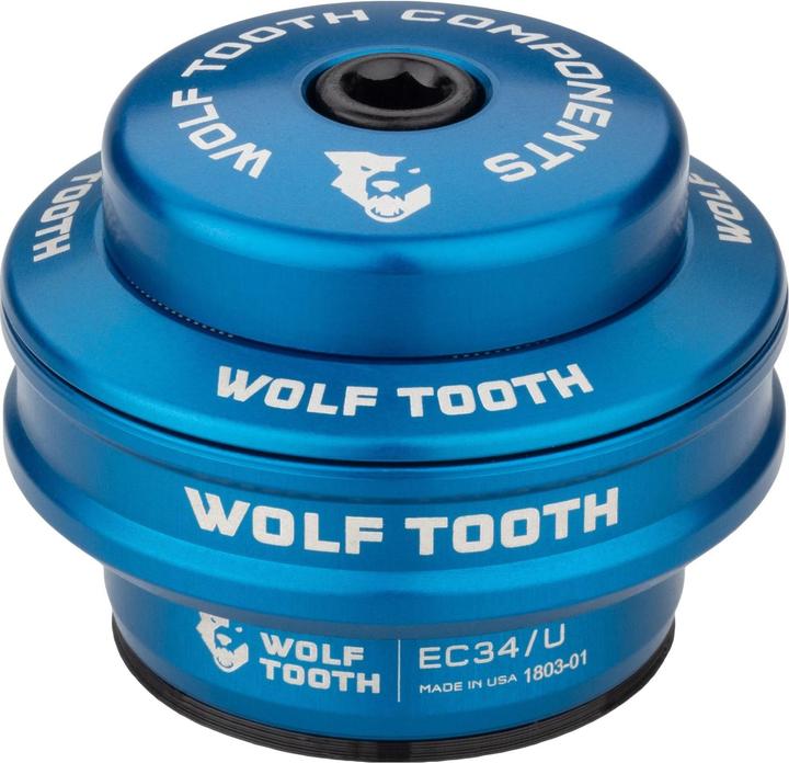 Image du produit Wolf Tooth Performance Jeu de direction supérieur, 1 1/8", EC34/28.6/H16, short, blue