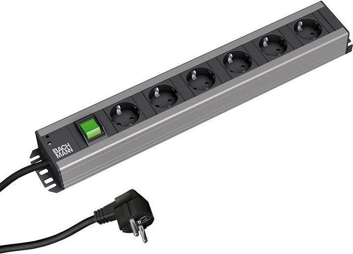 Produktbild Bachmann Verlängerungsschnur (6x, CEE 7/3, 2 m)