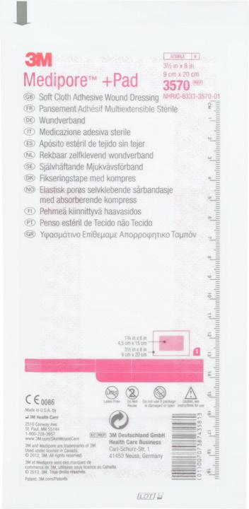 Actual product image 3M 10x20cm wound pad 5x15.5cm (5 x)