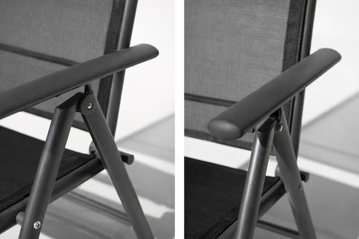 Actual product image Mojawo 4 Stk. Garten Klappstuhl Aluminium - Textilen Anthrazit / Anthrazit