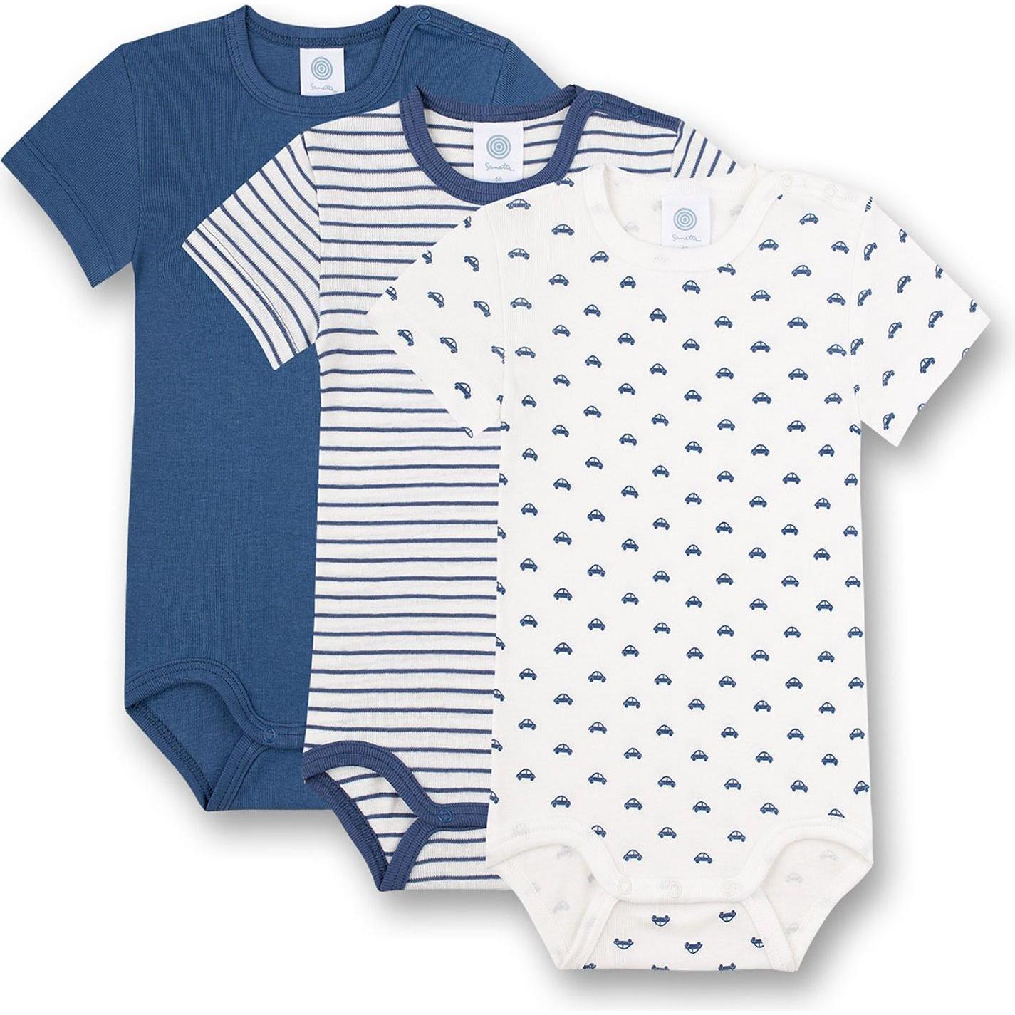 Sanetta, Jungen, Body, Strampler Casual, Blau, Weiss, (68)