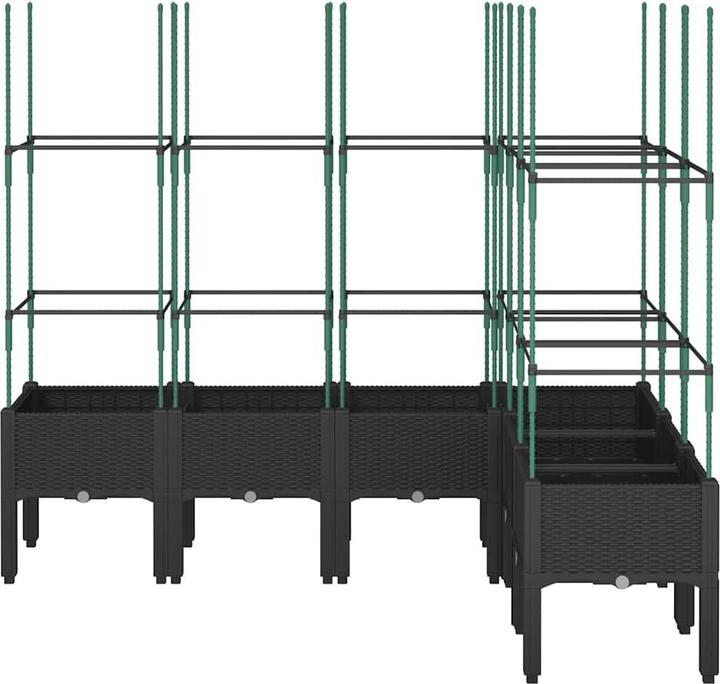Image du produit vidaXL Bac à plantes avec treillis PP