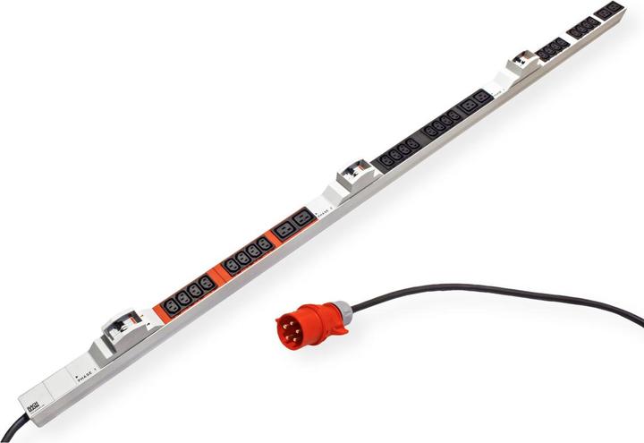 Produktbild Bachmann IT PDU ALU 1HE 24x C13 6x C19 2LS CEE 3x32A rot