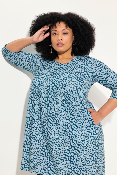 Produktbild Ulla Popken Longshirt, Leomuster, A-Linie, Rundhals, 3/4-Arm (50, 52)