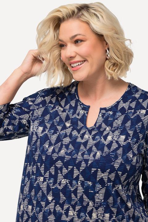 Actual product image Ulla Popken Graphic Triangle Two Tone Knit Tunic (68)