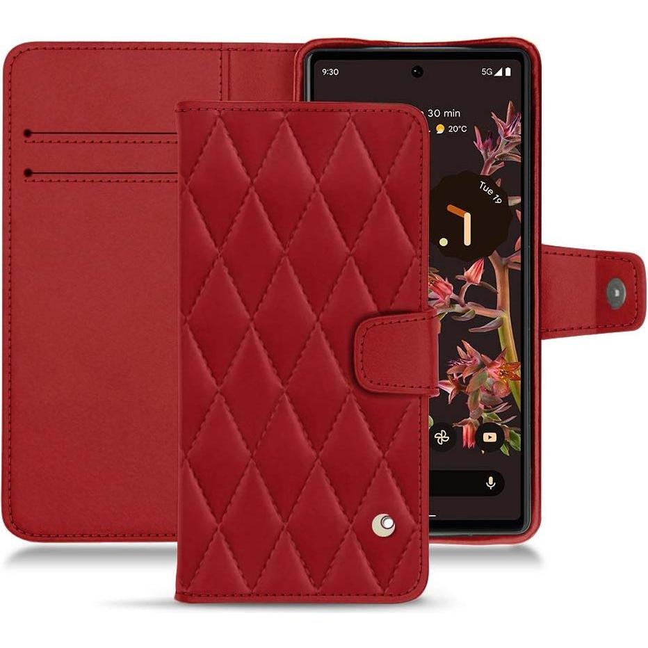 Noreve Lederschutzhülle Wallet (Google Pixel 6), Smartphone Hülle, Rot