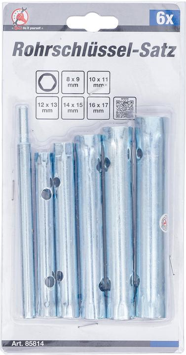 Productafbeelding BGS Pijpsleutelset | SW 8 x 9 - 16 x 17 mm | 6 stuks. (8 mm, 10 mm, 12 mm, 14 mm, 16 mm)