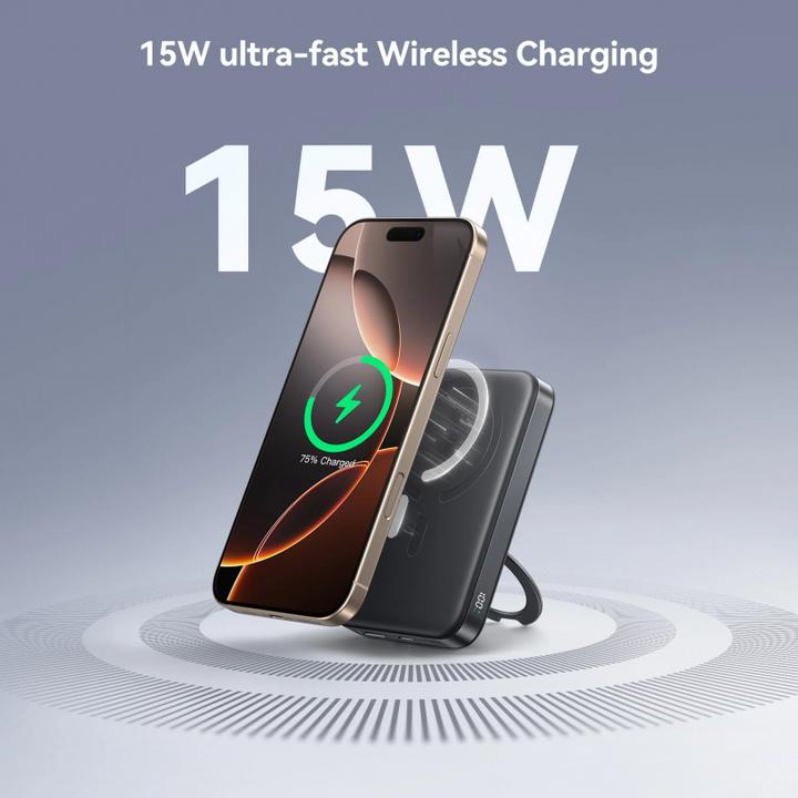 Produktbild Joyroom magnetic wireless powerbank JR-PBM12 22.5W with handle (black) (10000 mAh, 22.50 W, 38.50 Wh)