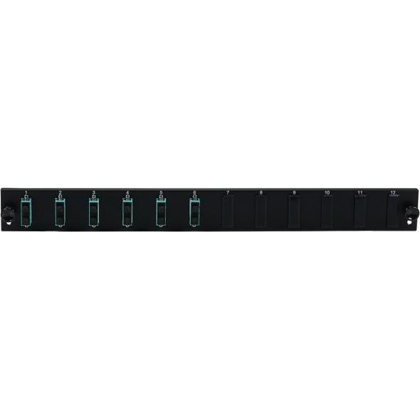 EFB Elektronik Bestückte 12 Port Frontblende mit 6 x SC Duplex Kupplung OS2 vertikal (0.01 m), Netzwerkkabel