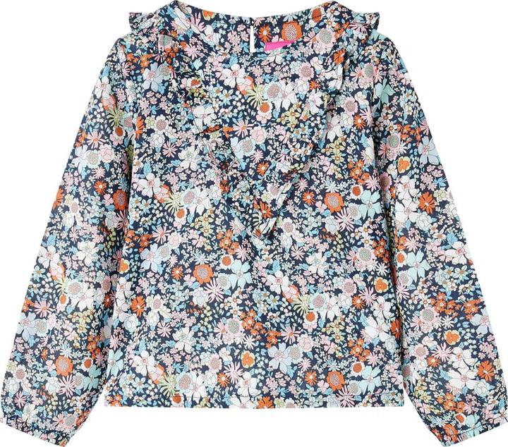 Immagine prodotto vidaXL Camicetta a maniche lunghe da bambino blu scuro 92,Materiale: 100 (92)