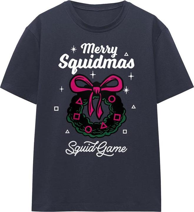 Immagine prodotto Squid Game Merry Squidmas Maglietta Natale Corona di Fiori Donna (L)