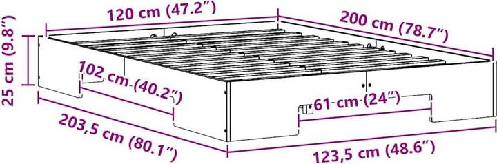Actual product image vidaXL Bettgestell (120 x 200 cm)