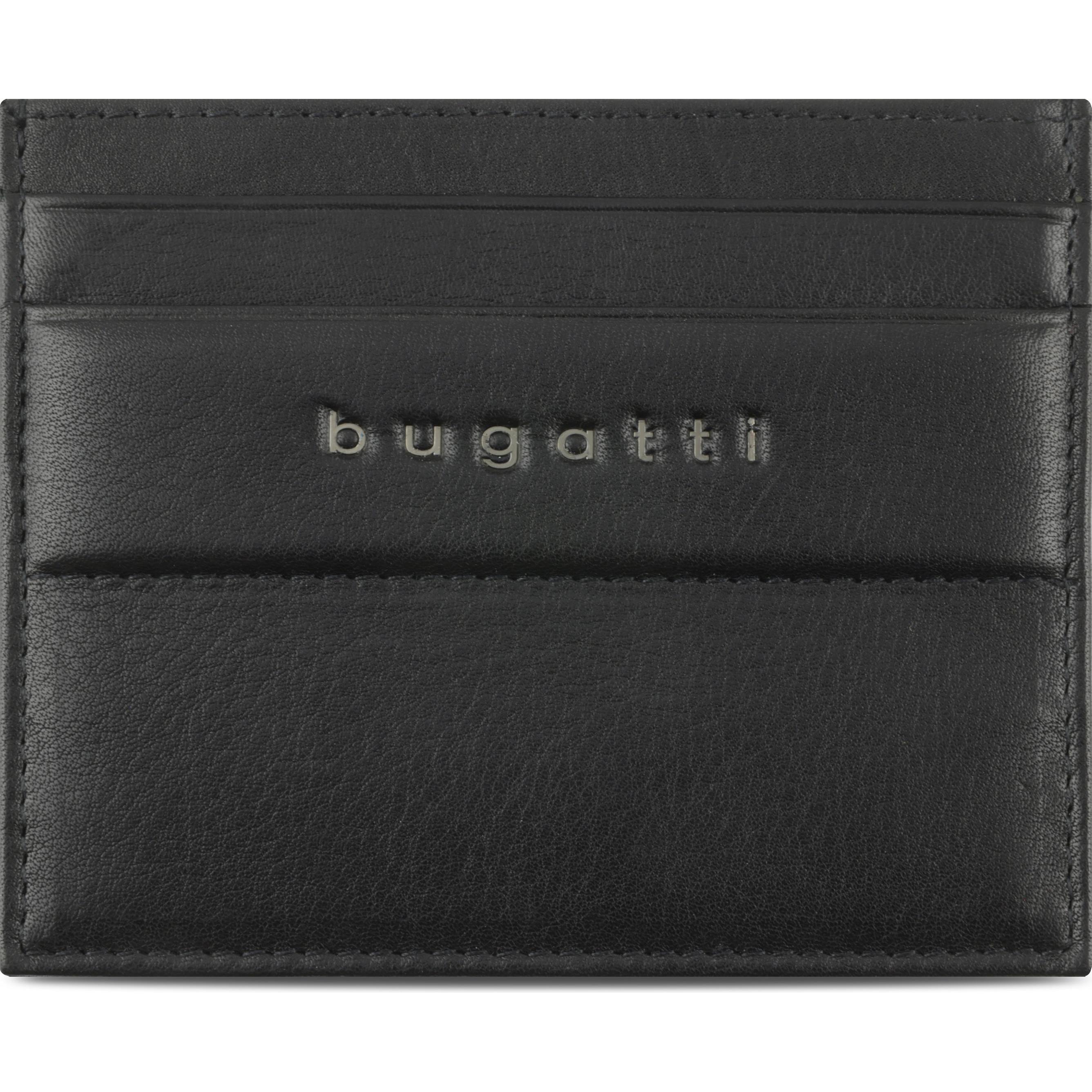 Bugatti, Herren, Portemonnaie, Nome Kreditkartenetui RFID Schutz Leder 10.5 cm, Schwarz