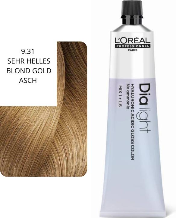 Produktbild L'Oréal Professionnel L'Oral Professionnel Dialight 931 Very Light Blonde Gold Ash 60ml (9.31 Sehr helles Blond Gold Asch)