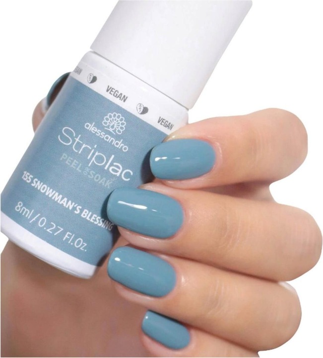 Actual product image Alessandro Striplac Peel or Soak - Snowman's Blessing (Blue, Grey, Petrol, Peelable nail polish)