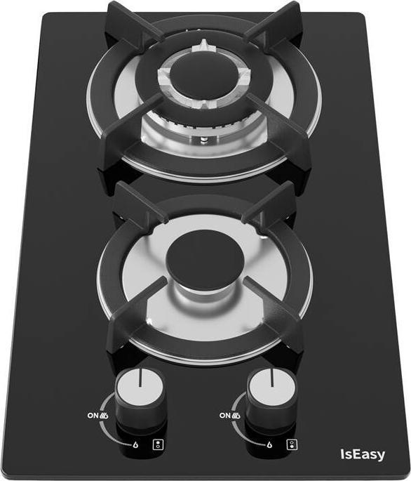 Actual product image IsEasy MGBG-312A dual-zone gas stove with glass panel