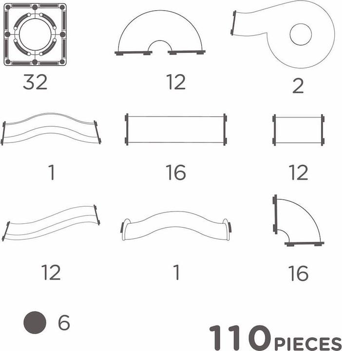 Produktbild Cleverclixx Kugelbahn-Bausatz Clever in Pastellfarben 110 Teile