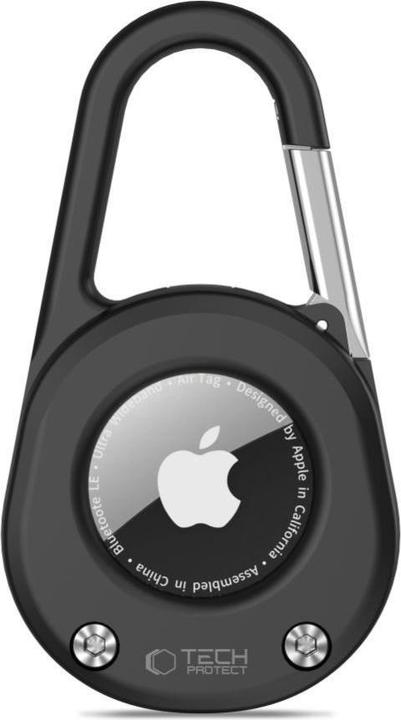 Tech-Protect Slidelock Karabiner Schlüsselanhänger Apple Airtag 1 / 2 Schwarz