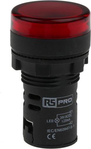 Produktbild RS PRO Kontrollleuchtenanzeige LED rot 24V