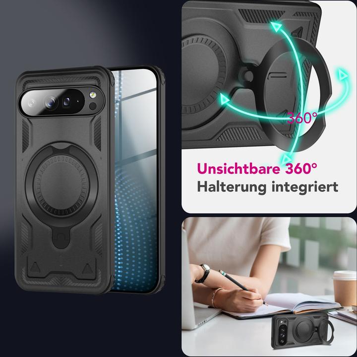 Actual product image Nalia Stormguard - Stabile Panzer Hülle mit MagSafe & 360-Grad Ringhalter - Military Cover (Google Pixel 9 Pro XL)