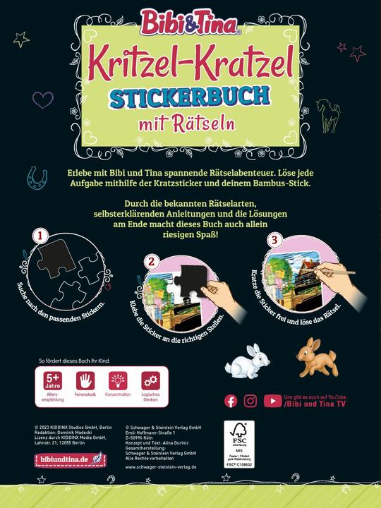 Immagine prodotto Bibi & Tina Scribble Scratch Sticker Book con puzzle