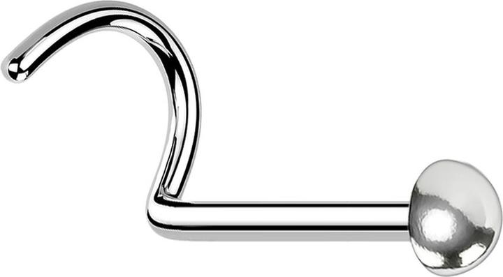 Immagine prodotto Star Piercing Nasenstecker gebogen silber mit Kuppel (senza ottone, Acciaio chirurgico 316L)