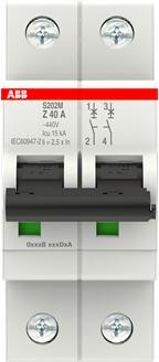 Produktbild ABB S202M-Z40 Sicherungsautomat 40A 2-polig 10kA Z-Charakter