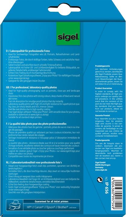 Produktbild Sigel Inkjet Ultra (260 g/m², 10 x 15 cm, 72 Stk.)