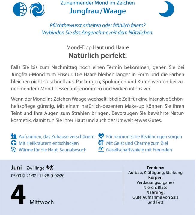 Productafbeelding Harenberg Leben mit dem Mond Tagesabreisskalender 2026 - Praktische Tipps Tag für Tag