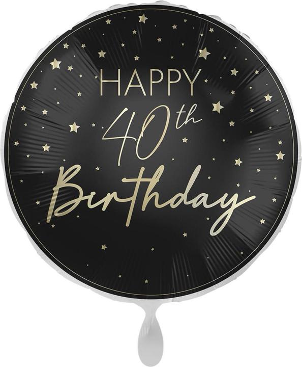 Ginger Ray Foil Balloon Black & Gold 40th Birthday (1x)