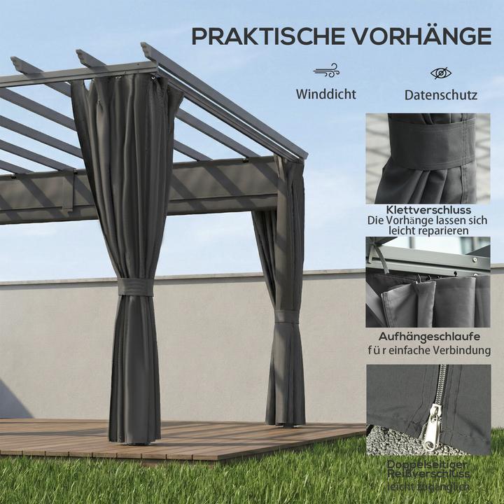 Image du produit Outsunny Pergola Aluminium, Polyester Dunkelgrau (357 cm, 293 cm)