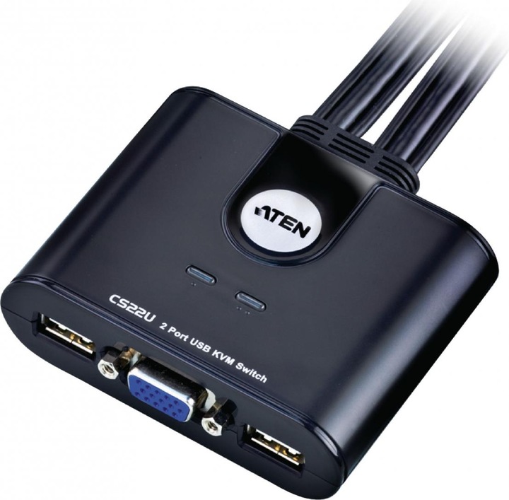Actual product image Aten CS22U, 2-Port KVM Switch, USB, VGA