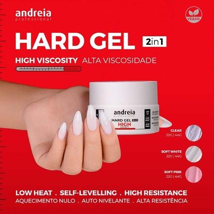 Immagine prodotto Andreia Hard Gel 2-in-1 Soft Pink 22g Alta Viscosità Vegan (Unghie artificiali, Soft Pink)
