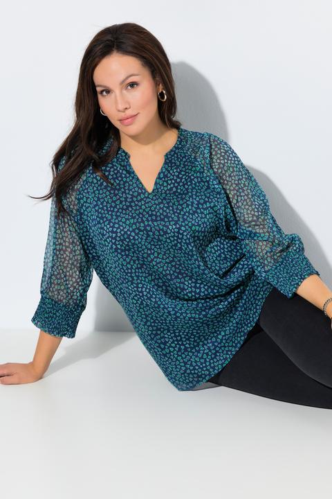 Actual product image Ulla Popken Heart Print Layered Blouse (56)