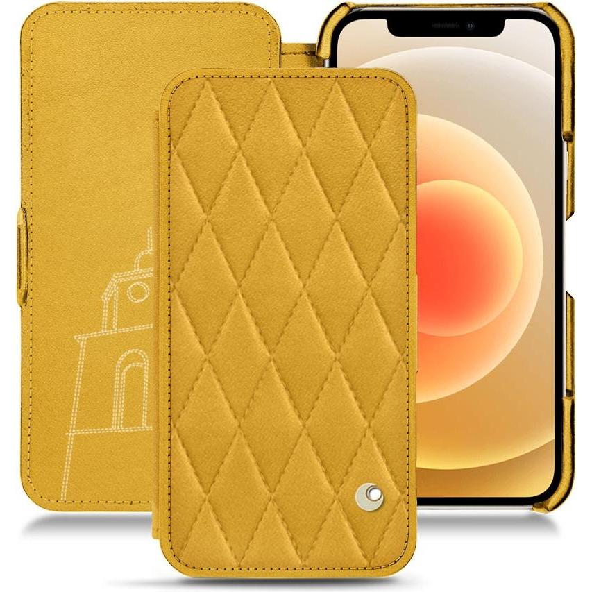 Noreve Lederschutzhülle horizontal (Apple iPhone 12), Smartphone Hülle, Orange