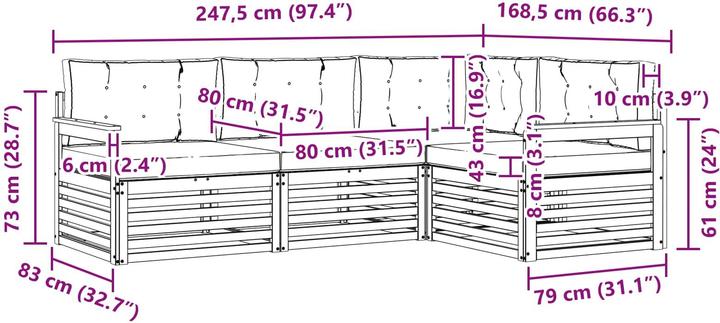 Produktbild vidaXL Outdoor-Sofa