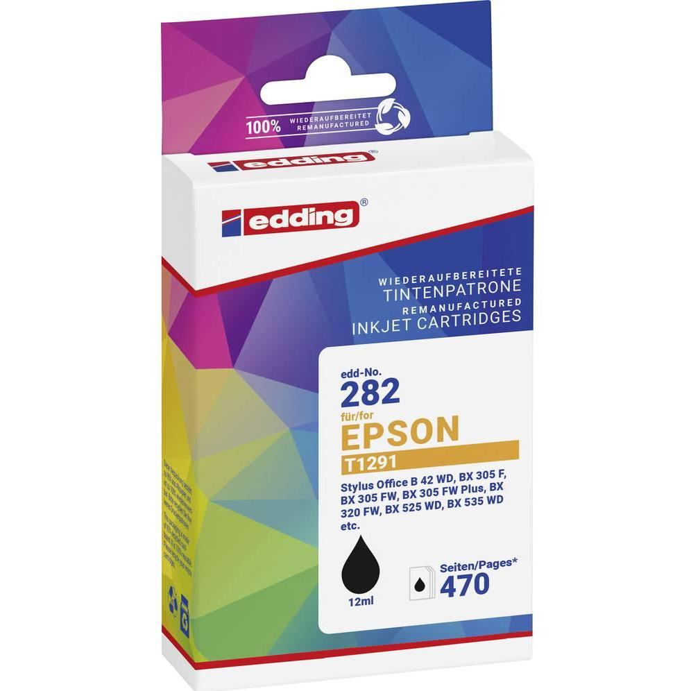 Edding, Druckerpatrone, EDD-282 schwarz Druckerpatrone kompatibel zu EPSON T1291L