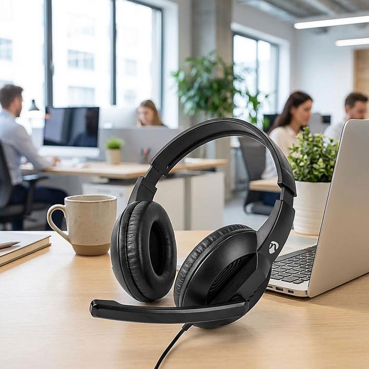 Immagine prodotto Nedis Cuffie per PC Over-Ear - Nero (Cablato, USB-A, Team Microsoft, Zoom)