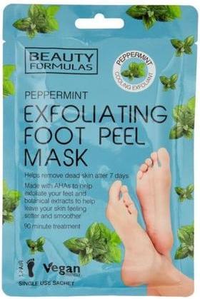 Produktbild Beauty Formulas Schönheitsformeln Peeling Peeling Fussmaske mit Minzpfeffer, 1 Paar (Fussmaske)