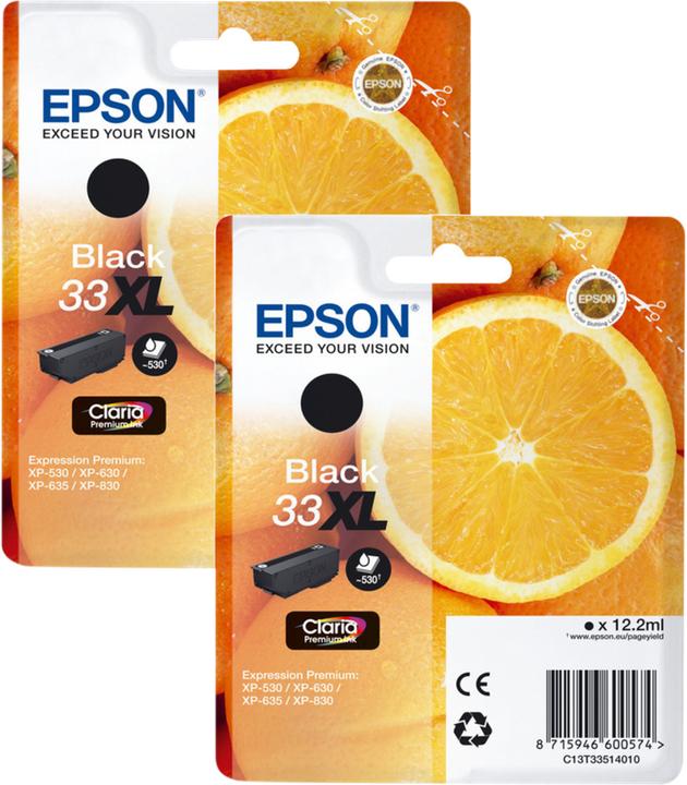 Actual product image Epson 33XL Cartridge Black Duo Pack (FC)