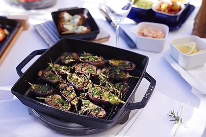 Immagine prodotto Staub Pentola americana griglia quadrata, nero, 28x28 cm (28 cm, Padella grill, Ghisa)