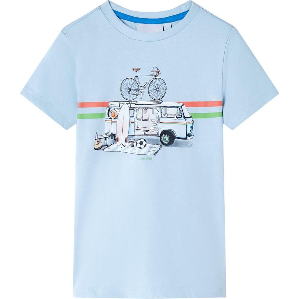 VidaXL, Jungen, Shirt, Kinder-T-Shirt Hellblau 104,Material: 100 % Baumwolle,Farbe, Blau, (104)