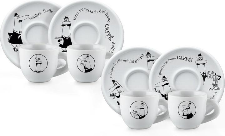 Actual product image Bialetti Y0TZ033 Set of 4 demitasse cups Carosello (50 ml, 8 x)