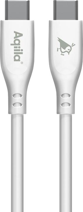 Image du produit Aqiila Cablebird CS12 - Câble USB-C vers USB-C en silicone, 60W (2m) - Blanc (2 m, USB 2.0, 60 W)