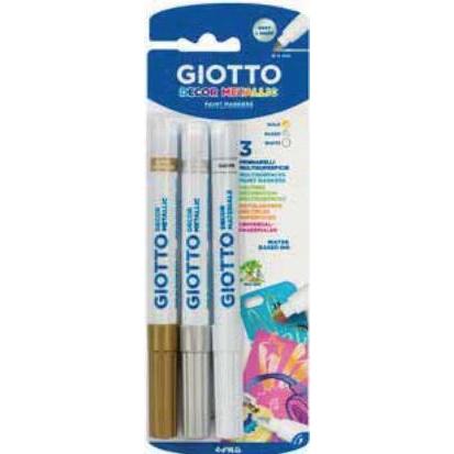 Magni, Marker, Paintmarker GIOTTO Decor Metallic 3er (Gold, Silber, Weiss, 3 x)