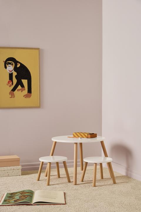 Produktbild Kids Concept Tisch und zwei Hocker, weiss (Kinderhocker)