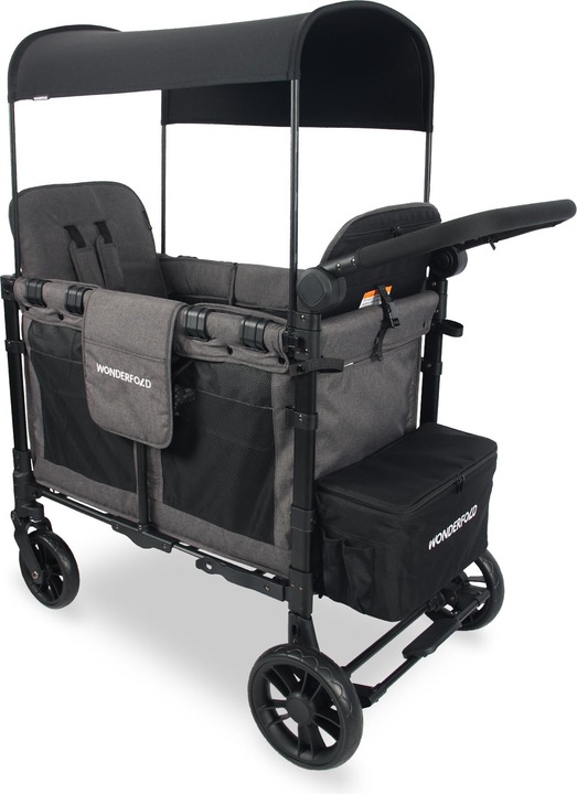 WonderFold Elite Double Stroller Wagon Grey